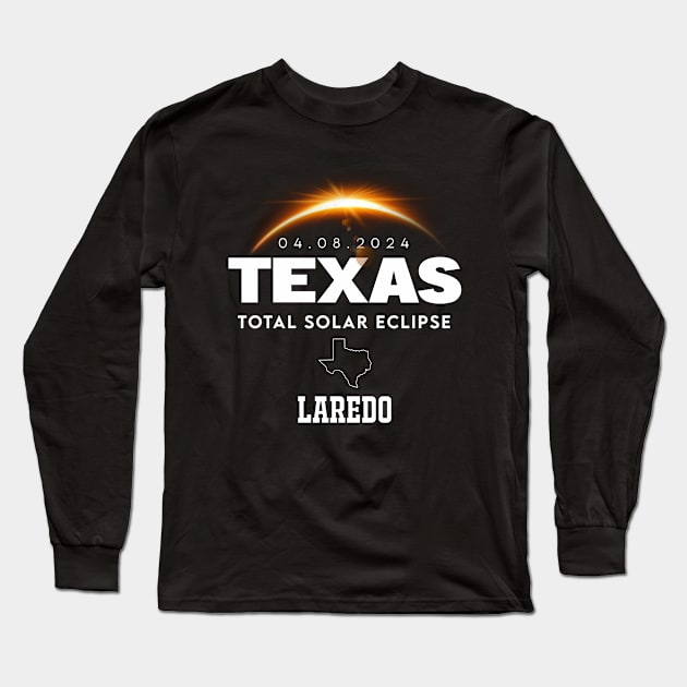 Total Solar Eclipse 2024 Laredo Texas Long Sleeve T-Shirt by ANAREL